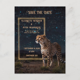 Elegante Invitación de Boda con Foto de Guepardo R