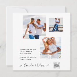 Elegante Invitación de Boda con Foto en Blanco y N