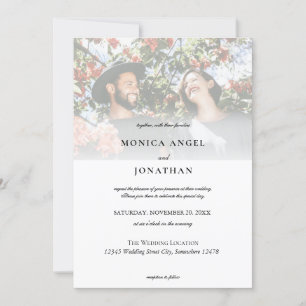 Elegante Invitación de Boda con Foto Horizontal