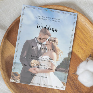 Elegante Invitación de Boda con Foto Personalizabl