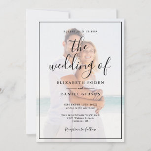Elegante Invitación de Boda con Foto Script 2