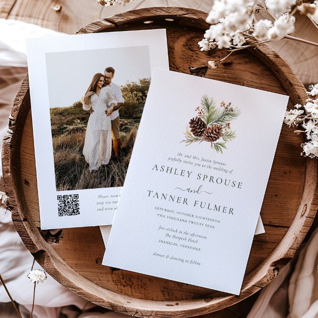 Elegante Invitación de Boda con Foto y Código QR d (Subido por el creador)