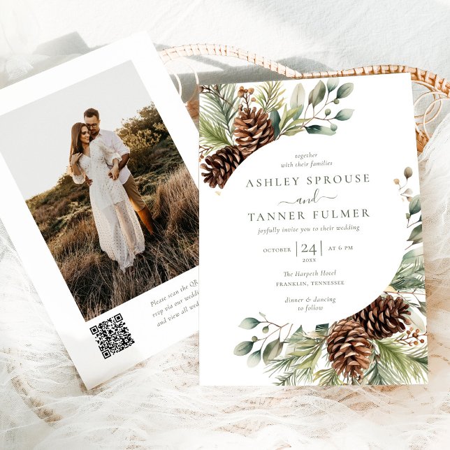 Elegante Invitación de Boda con Foto y Código QR d (Subido por el creador)