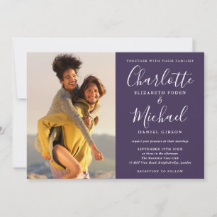 Elegante Invitación de Boda con Foto y Firma en Pú