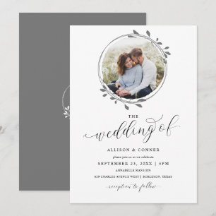 Elegante Invitación de Boda con Foto y Letra Román