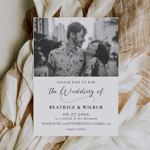 Elegante invitación de boda con fotografía de cali