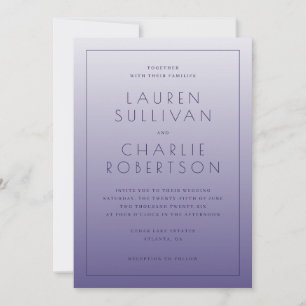 Elegante Invitación de Boda con Gradiente de Lavan