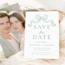Elegante Invitación de Boda con Lazo Vintage para