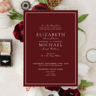 Elegante Invitación de Boda con Letra Clásica en C