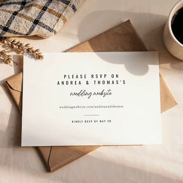 Elegante Invitación de Boda con Letra Moderna RSVP (Subido por el creador)