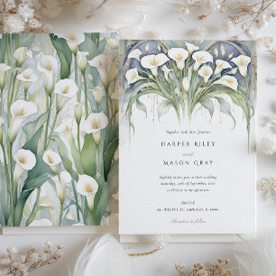 Elegante Invitación de Boda con Lirios de Calla en