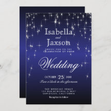Elegante Invitación de Boda con Luces de Estrellas