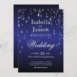 Elegante Invitación de Boda con Luces de Estrellas