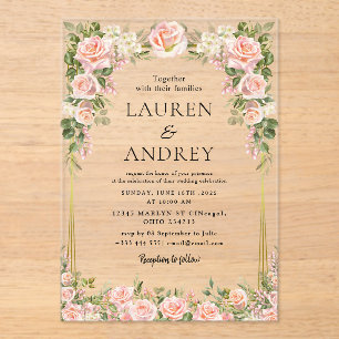 Elegante Invitación de Boda con Marco de Oro