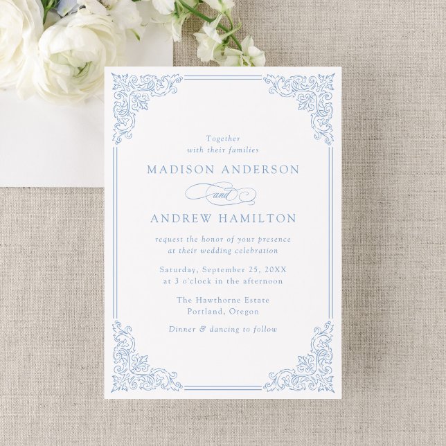 Elegante Invitación de Boda con Marco Ornamentado  (Subido por el creador)