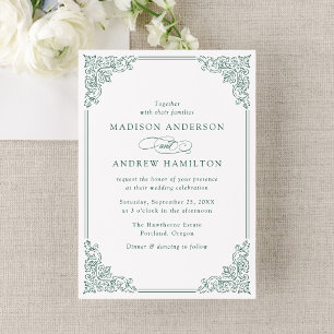 Elegante Invitación de Boda con Marco Ornamentado