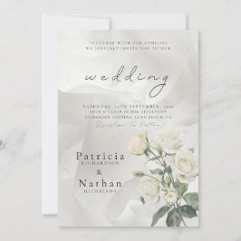 Elegante Invitación de Boda con Rosa Rosada Floral
