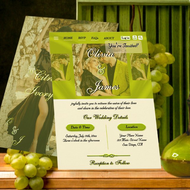 Elegante Invitación de Boda con Superposición de V (Subido por el creador)