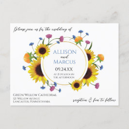 Elegante invitación de boda con temática de flor s