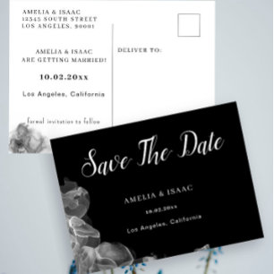 Elegante Invitación de Boda con Tinta Negra y Blan