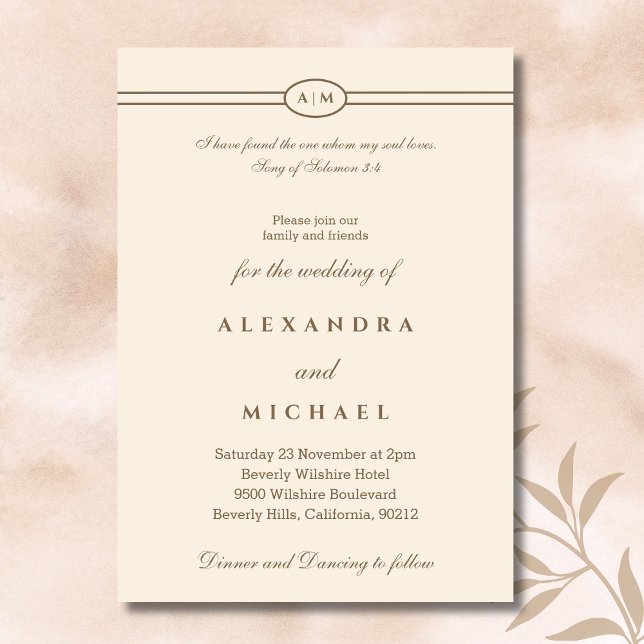 Elegante Invitación de Boda Cristiana con Verso de (Subido por el creador)