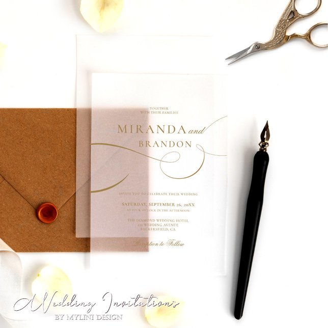 Elegante Invitación de Boda de Acrílico con Letra  (Subido por el creador)