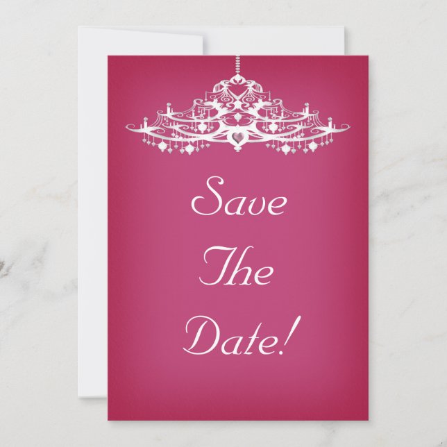 Elegante Invitación de Boda de Ahorre la Fecha con (Anverso)