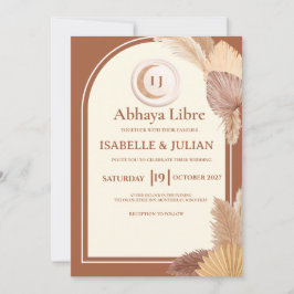 Elegante Invitación de Boda de Arcilla con Arco Bo