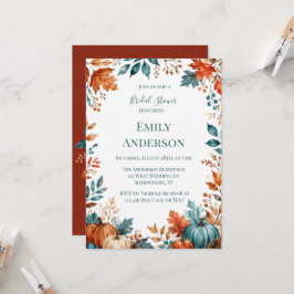 Elegante Invitación de Boda de Calabaza de Rust y