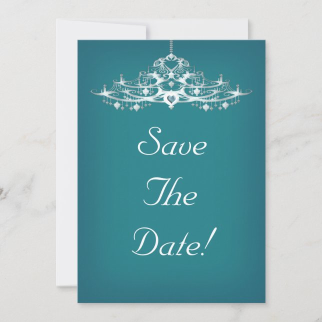 Elegante Invitación de Boda de Candelabro Save The (Anverso)