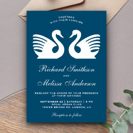 Elegante Invitación de Boda de Cisnes Blancos Romá