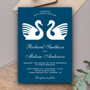Elegante Invitación de Boda de Cisnes Blancos Romá