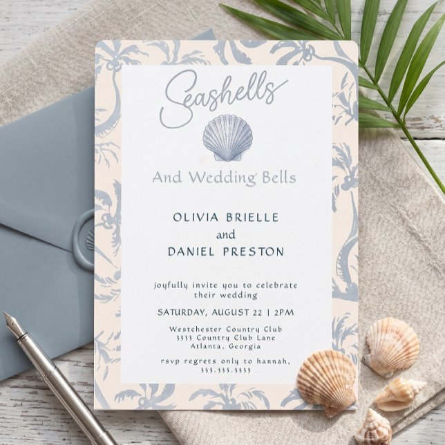 Elegante invitación de boda de concha de mar coste (Subido por el creador)