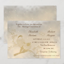 Elegante Invitación de Boda de Corazones de Oro Ch