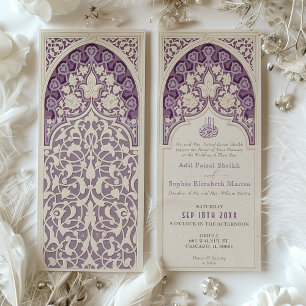 Elegante Invitación de Boda de Encaje Islámico Lav