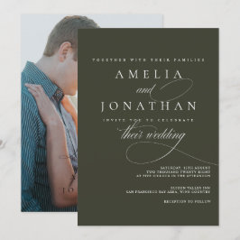 Elegante invitación de Boda de escritura Minimalis