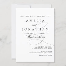 Elegante invitación de Boda de escritura Minimalis