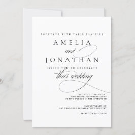 Elegante invitación de Boda de escritura Minimalis