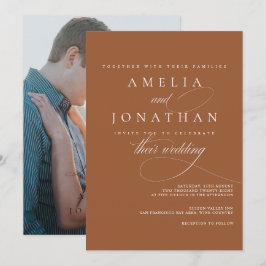 Elegante invitación de Boda de escritura Minimalis