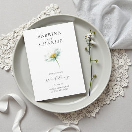 Elegante Invitación de Boda de Flor de Margarita B