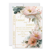 Elegante invitación de boda de flores silvestres b