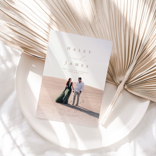 Elegante invitación de Boda de foto de guión de Mo (Subido por el creador)