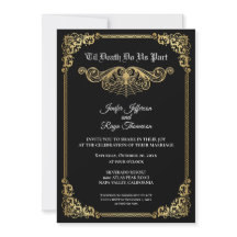 Elegante invitación de boda de Halloween gótica de