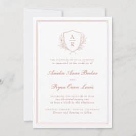 Elegante invitación de boda de hojas minimales