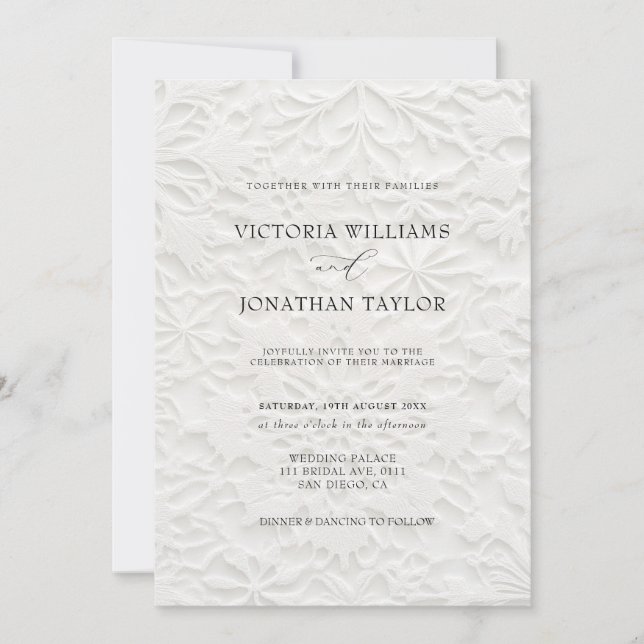 Elegante Invitación de Boda de Invierno Simple (Anverso)