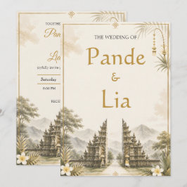 Elegante invitación de boda de la puerta de entrad