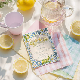 Elegante Invitación de Boda de Limón con Baldosa A