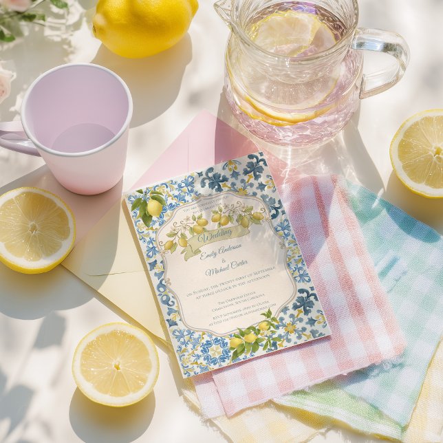 Elegante Invitación de Boda de Limón con Baldosa A (Subido por el creador)