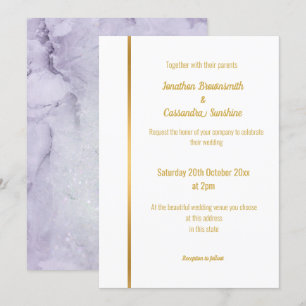 ELEGANTE INVITACIÓN DE BODA DE MÁRMOL DE LILAC