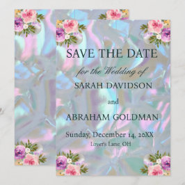 Elegante Invitación de Boda de Nácar Save the Date